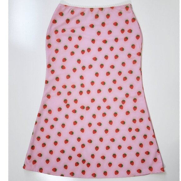 Omighty Strawberry Midi Skirt - S - Picture 1 of 10